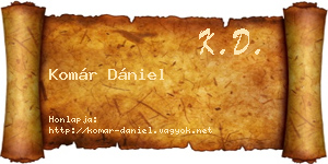 Komár Dániel névjegykártya